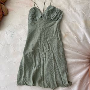 princess polly teal silk dress